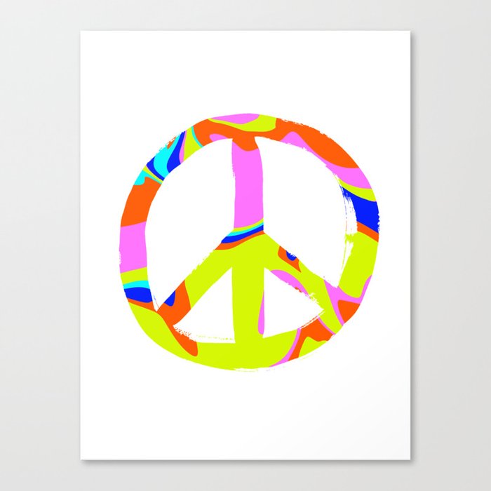 Psychedelic Funky Peace Symbol Canvas Print