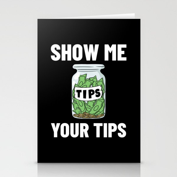 Bartending Tip Jar Tipping Bartender Stationery Cards