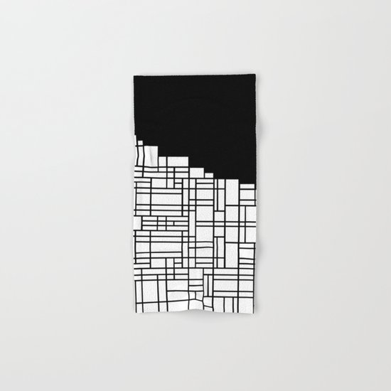Map Black Boarder Hand & Bath Towel