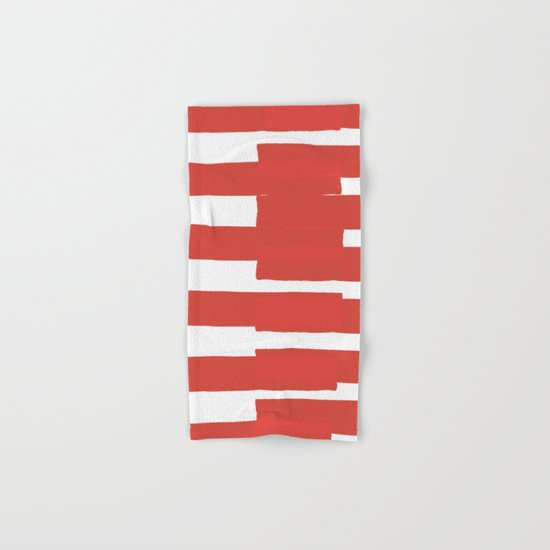 Big Stripes In Red Hand & Bath Towel