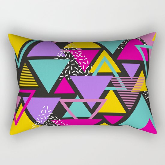 Memphis Triangles Rectangular Pillow
