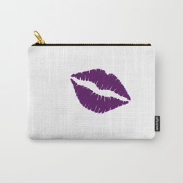 Violet Kiss with white Background Carry-All Pouch | Valentine, Graphic Design, Kisses, Pattern, Graphicdesign, Illustration, Pop Art, Kiss, Sexy, Fashion Illustration 