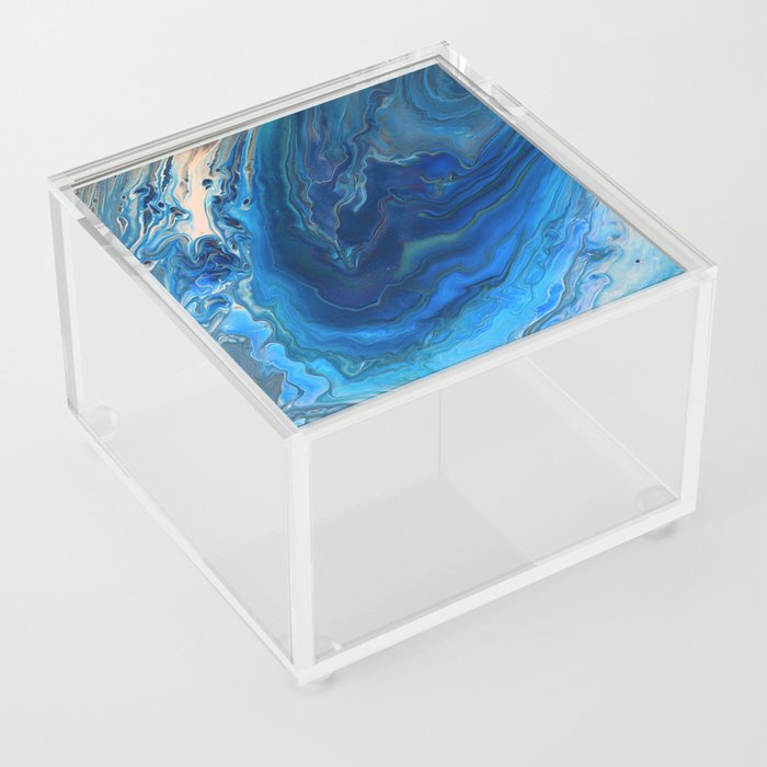 Blue Marble Agate Texture Acrylic Box