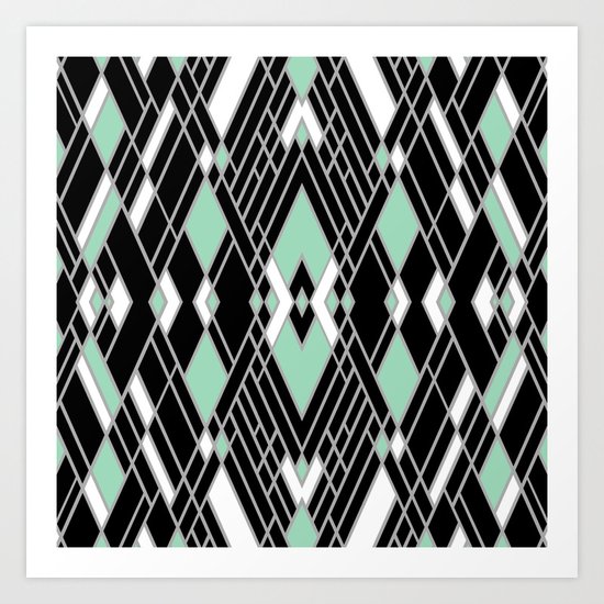 Art Deco Zoom Mint Art Print