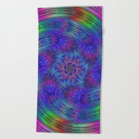 Liquid rainbow Beach Towel