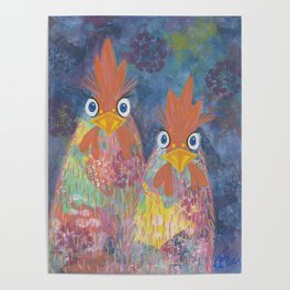 Curious Chickens Poster