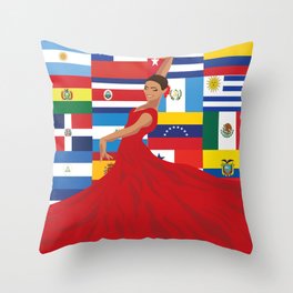 hispanic heritage woman Throw Pillow