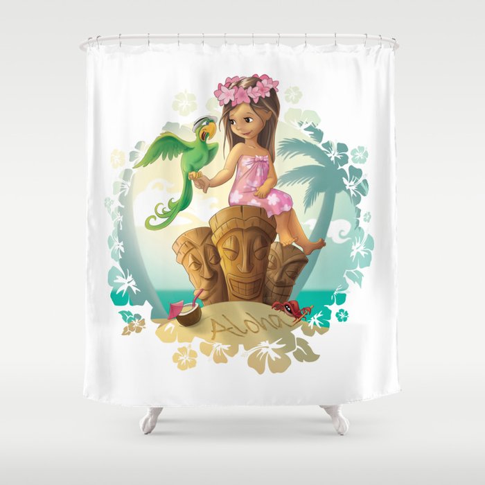 Hawaiian Friends Shower Curtain