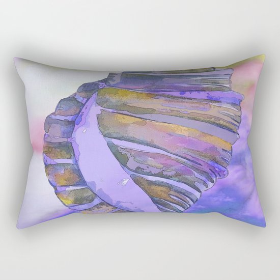 CONCH SEA SHELL PURPLE IMPRESSIONS Rectangular Pillow