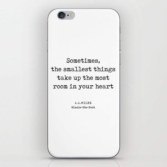 A A Milne Quote 10 - Room in your heart - Literature - Typewriter Print iPhone Skin