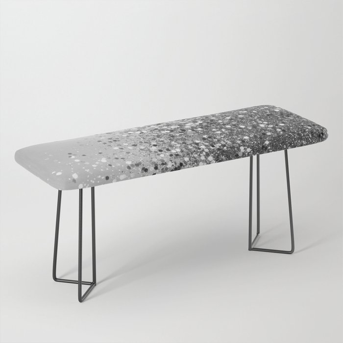 Soft Silver Gray Glitter #1 (Faux Glitter - Photography) #shiny #decor #art #society6 Bench