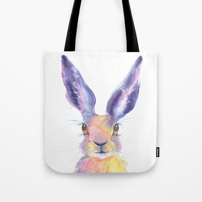 Rainbow Hare Tote Bag
