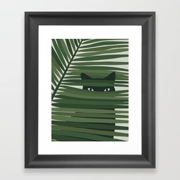 Cat and Plant 53 Framed Art Print