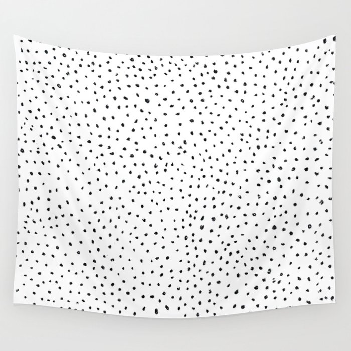 Dotted White Black Wall Tapestry