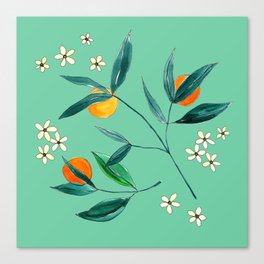 Orange Summer in Green Canvas Print