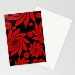 red Swirls Stationery Card