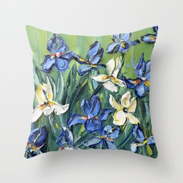Van Gogh Irises Throw Pillow