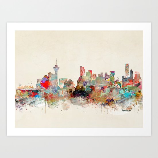 vancouver city skyline Art Print