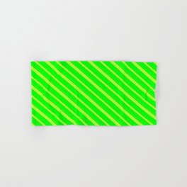 [ Thumbnail: Lime and Light Green Colored Lines/Stripes Pattern Hand & Bath Towel ]
