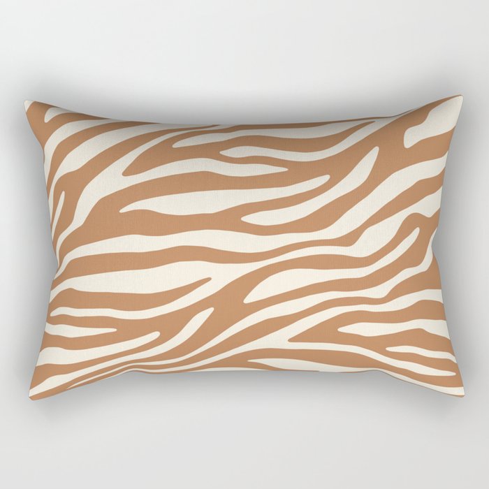 Brown Zebra Animal Print Rectangular Pillow
