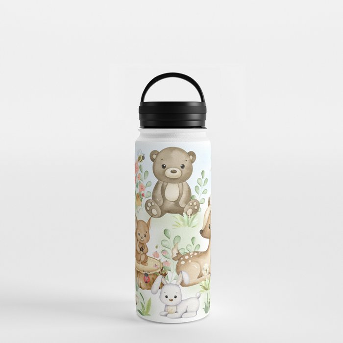 Watercolor Woodland Forest Animals Water Bottle