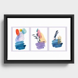 Watercolor nordic abstract Framed Canvas