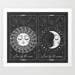 Tarot Sun And Moon  Art Print