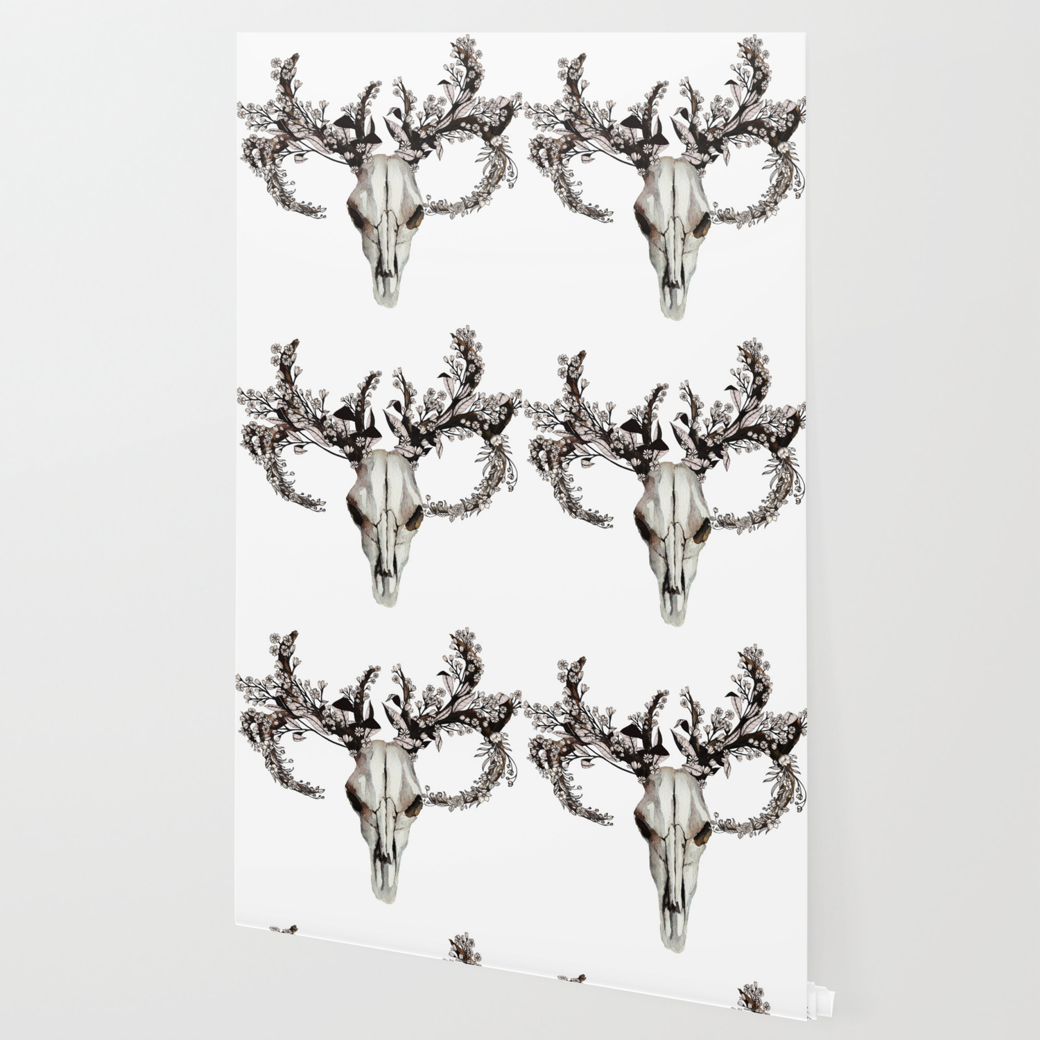 Deer Skull With Flower Crown Wallpaper By Bansheeinspace Society6
