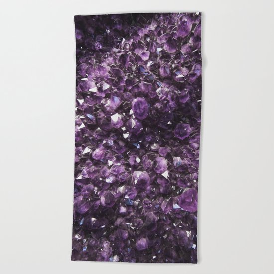 Amethyst Crystal Photography | Nature | Geology | Gemstone | Purple Beach Towel