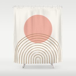 Pink Sun Mid-Century Full Shower Curtain