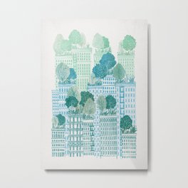 Juniper - A Garden City Metal Print | Trees, Drawing, Skyscraper, Eco, Buildings, Architecture, Roof, Explore, Apartments, Towers 