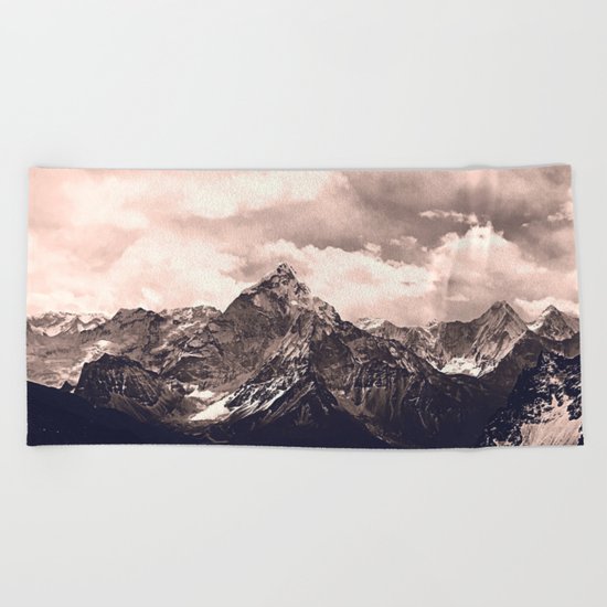 Pink Mountain Beach Towel