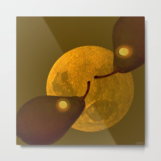 les mots d'amour sous la lune (The words of love under the moon) Metal Print