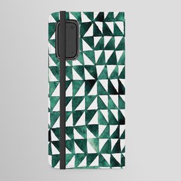 Triangle Grid green and black Android Wallet Case