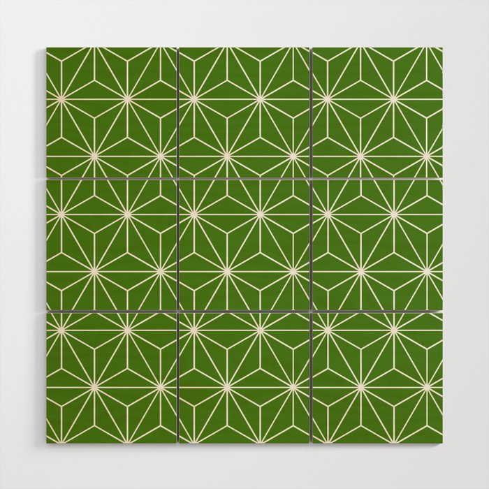 Geometric Stars - Emerald Wood Wall Art