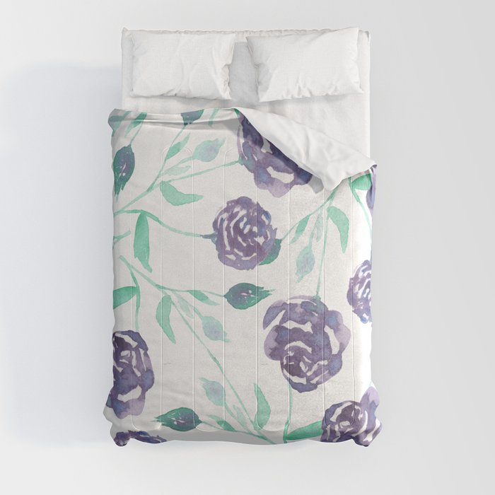 Purple Rose Bush Comforter
