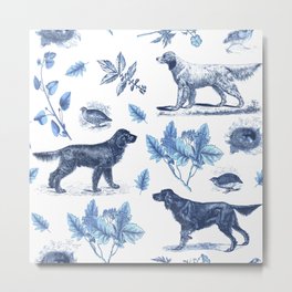 BIRD DOGS & CALSSIC BLUE FRENCH PORCELAIN Metal Print