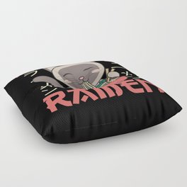 But First Ramen Cute Cat Eats Ramen Siamese Cat Floor Pillow