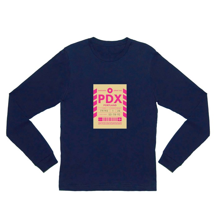 Luggage Tag D - PDX Portland USA Long Sleeve T Shirt by neotokyo