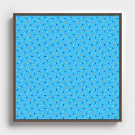 Sealife Sky Blue Pattern Framed Canvas