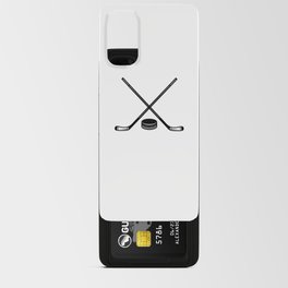 ice hockey bat and puck Android Card Case