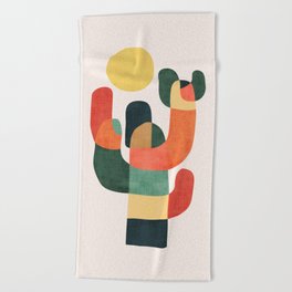 Cactus in the desert Beach Towel