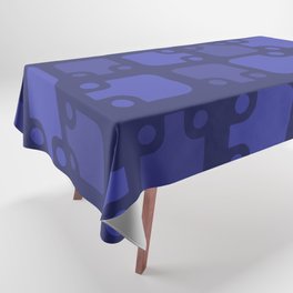Mid Century Modern Abstract Pattern Navy Blue 3 Tablecloth