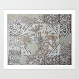 Ancient Roman Villa Mosaic Floor Arles Provence France Art Print
