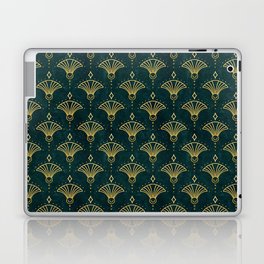 Elegant Luxury Art Deco Century Pattern Gold Green Laptop Skin