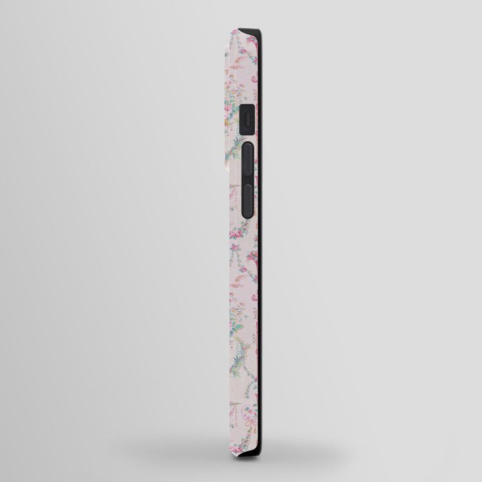 French wallpaper, birds and floral swags