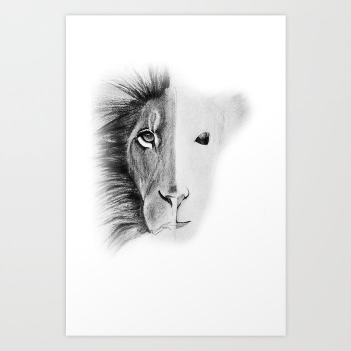 Lion/Lioness  Art Print