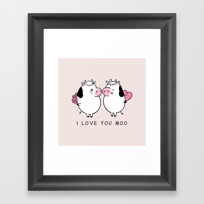 I Love You Moo Framed Art Print