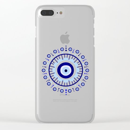 Evil Eye Flower Burst Clear iPhone Case