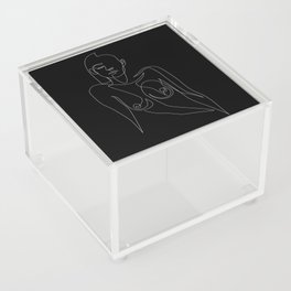 e 4 - one line nude - black Acrylic Box